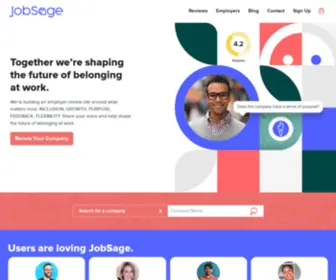 Jobsage.com(Search jobs and find companies that share your values) Screenshot