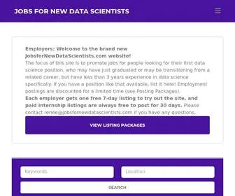 Jobsfornewdatascientists.com(Job site for people looking to transition into data science careers) Screenshot