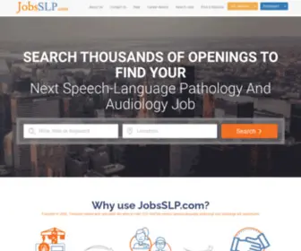 Jobsslp.com(Speech Language Pathology jobs) Screenshot