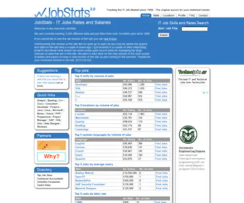 Jobstats.co.uk(IT Jobs Salary Rates and Market Information) Screenshot