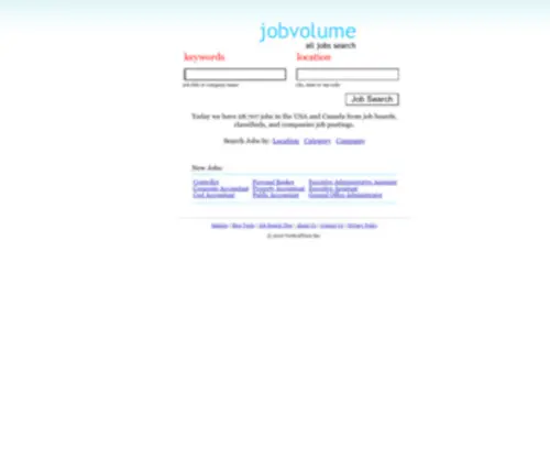 Jobvolume.com(All Jobs Search one Job Search Engine) Screenshot