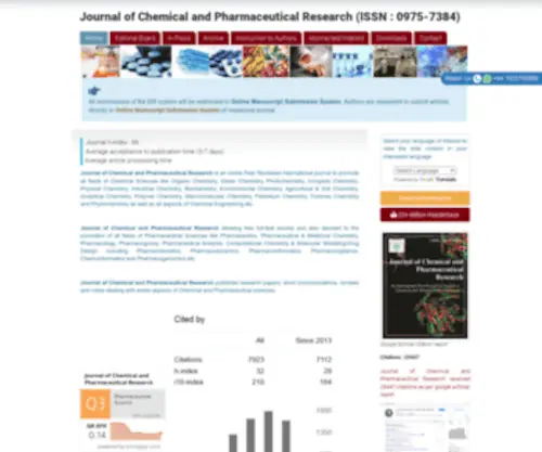 JocPr.com(Journal of Chemical and Pharmaceutical Research) Screenshot