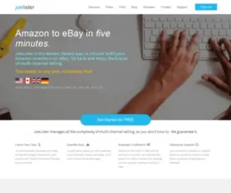 Joelister.com(Crosslist your Amazon FBA/FBM inventory to eBay & Shopify in minutes. JoeLister) Screenshot