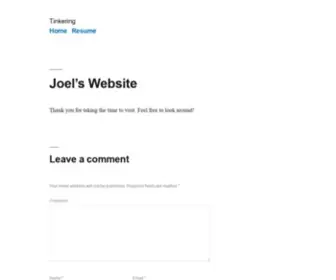 Joelneuenhaus.com(Tinkering) Screenshot