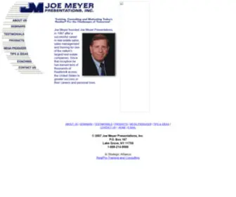 Joemeyer.com(Joe Meyer Presentations for Real Estate Professionals) Screenshot