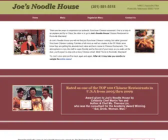 Joesnoodlehouse.com(Rockville Chinese restaurant carryout Maryland Korean vegetarian lunch dinner) Screenshot