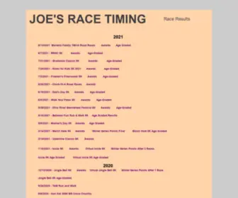 Joesracetiming.com(Race Results) Screenshot