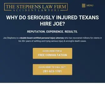 Joestephenslaw.com(Houston Car Accident Injury Lawyer) Screenshot