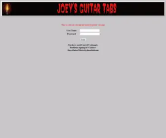 Joeysguitartabs.net(Joey's Guitar Tabs) Screenshot