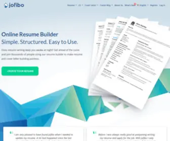 Jofibo.com(Online Resume Builder) Screenshot