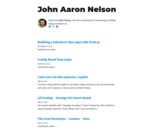 Johnaaronnelson.com(All posts) Screenshot