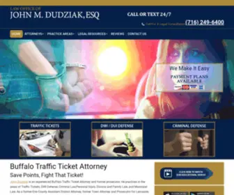 Johndudziak.com(Buffalo Traffic Ticket Lawyer) Screenshot