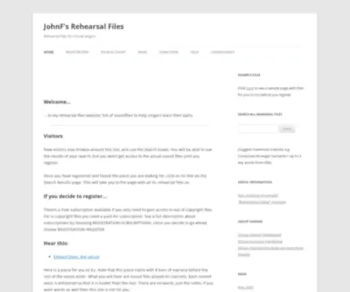 Johnfletchermusic.org(Start rehearsing. Rehearsal files for choral singers: MP3 (and other formats for older pieces)) Screenshot