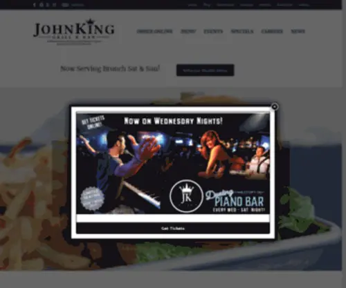 Johnkinggrill.com(John King Grill & Dueling Pianos) Screenshot