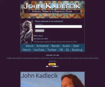 Johnkmusic.net(John Kadlecik's Official Website) Screenshot