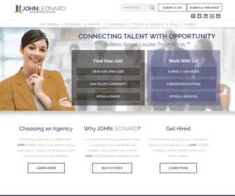 Johnleonard.com(Connecting Talent with Opportunity JOHNLEONARD Employment Services) Screenshot