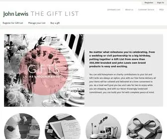 Johnlewisgiftlist.com(John Lewis Gift List) Screenshot