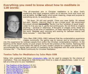 Johnmain.org(JOHN MAIN MEDITATION) Screenshot