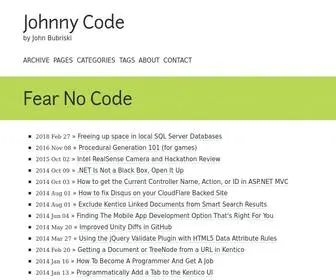 Johnnycode.com(John Bubriski on Programming) Screenshot