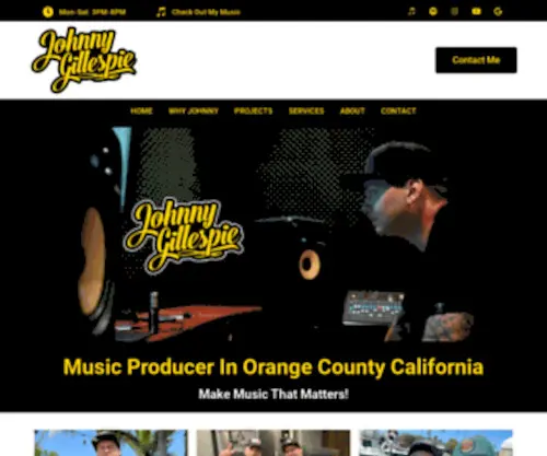 Johnnygillespiemusic.com(Music Producer In Orange County CA) Screenshot