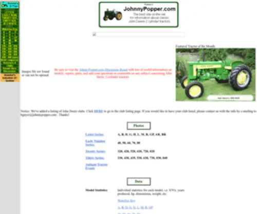 Johnnypopper.com(Rummy's antique 2 cylinder John Deere tractor page) Screenshot