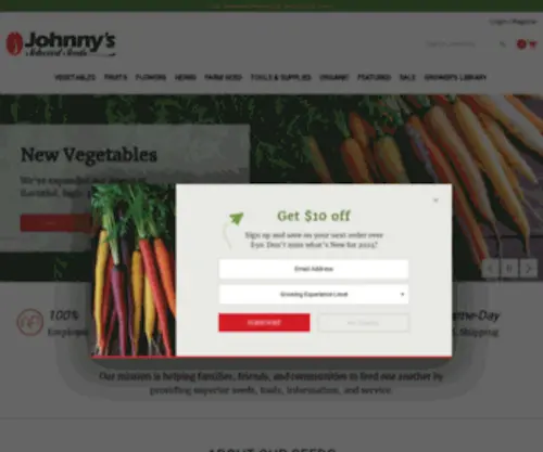 Johnnyseeds.com(Johnny’s Selected Seeds) Screenshot