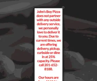 Johnsboypizzeria.com(John's Boy Pizzeria) Screenshot