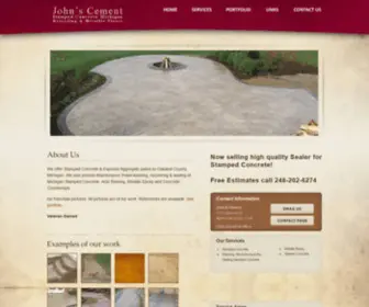 Johnscement.com(Michigan Stamped Concrete) Screenshot