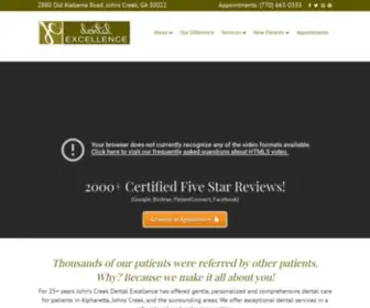 Johnscreekdentalexcellence.com(Star Rated Dentist Johns Creek GA) Screenshot