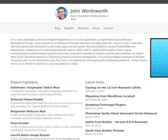 Johnwordsworth.com(A blog and collection of personal projects from John Wordsworth) Screenshot