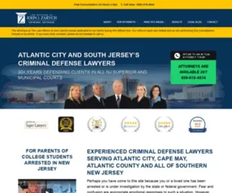 Johnzarych.com(Atlantic City Criminal Defense Lawyer) Screenshot