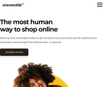 Joinanswerable.com(The most human way to shop online) Screenshot