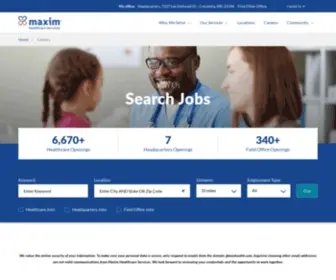 Joinmaxim.com(Maxim Healthcare Services) Screenshot