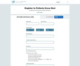 Joinpkb.com(Activate your account at Patients Know Best) Screenshot