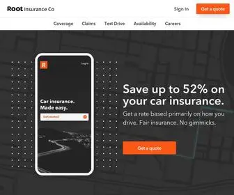 Joinroot.com(Root® Insurance) Screenshot