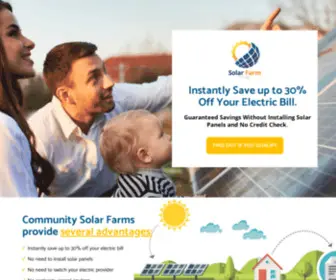 Joinsolarfarm.com(A Community Solar Farm dedicated to saving you up to 30% off your electric bills without installing solar panels) Screenshot