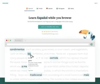 Jointoucan.com(Learn a new language just by browsing the internet) Screenshot