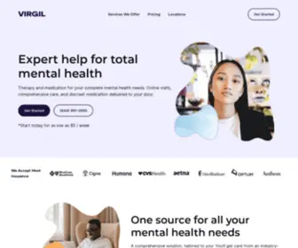 Joinvirgil.com(Personalized care for your complete mental health needs) Screenshot