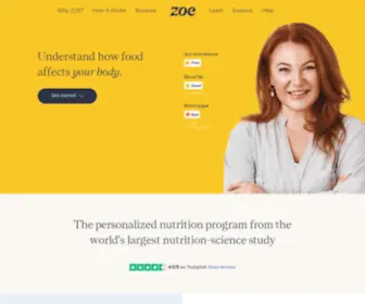 Joinzoe.com(Understand how your body responds to food) Screenshot
