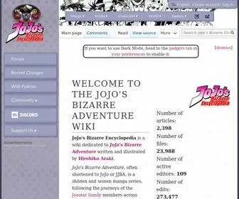 Jojowiki.com(JoJo's Bizarre Encyclopedia) Screenshot