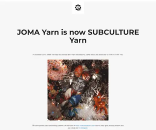Jomayarn.com(JOMA Yarn is now SUBCULTURE Yarn) Screenshot