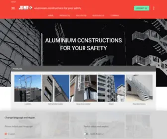 Jomy.com(Custom aluminium constructions) Screenshot