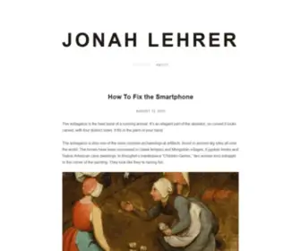 Jonahlehrer.com(Jonah Lehrer) Screenshot