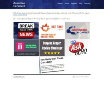 Jonathancresswell.co.uk(The official website for Jonathan Cresswell) Screenshot