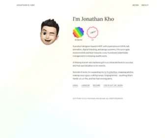 Jonathankho.com(Product Designer) Screenshot