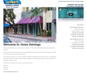 Jonesawnings.com(Residential and Commercial Custom Awnings) Screenshot