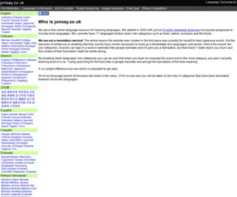 Jonsay.co.uk(V3 Free Language Dictionaries for everyone) Screenshot