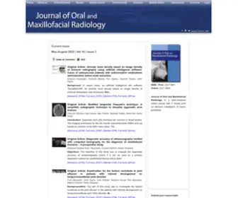 Joomr.org(Journal of Oral and Maxillofacial Radiology) Screenshot