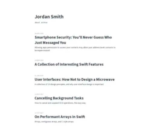 Jordansmith.io(Jordan Smith) Screenshot