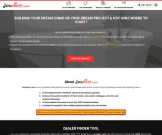 Joselect.com(Kerala's largest online catalogue of construction and building materials) Screenshot